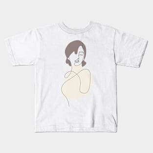 Lady - Simple Minimalist Line Art Design Kids T-Shirt